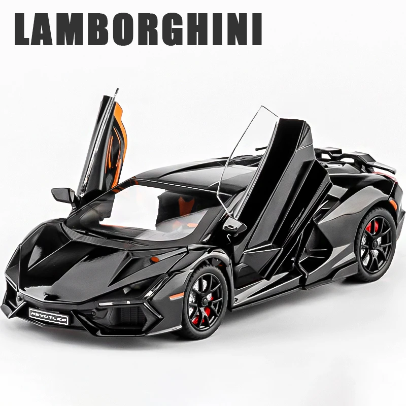 (preto) 1:24 Miniatura De Carro Em Liga Eletrogalvanizada, Brinquedo De Metal Fundido Com Som E Luz.