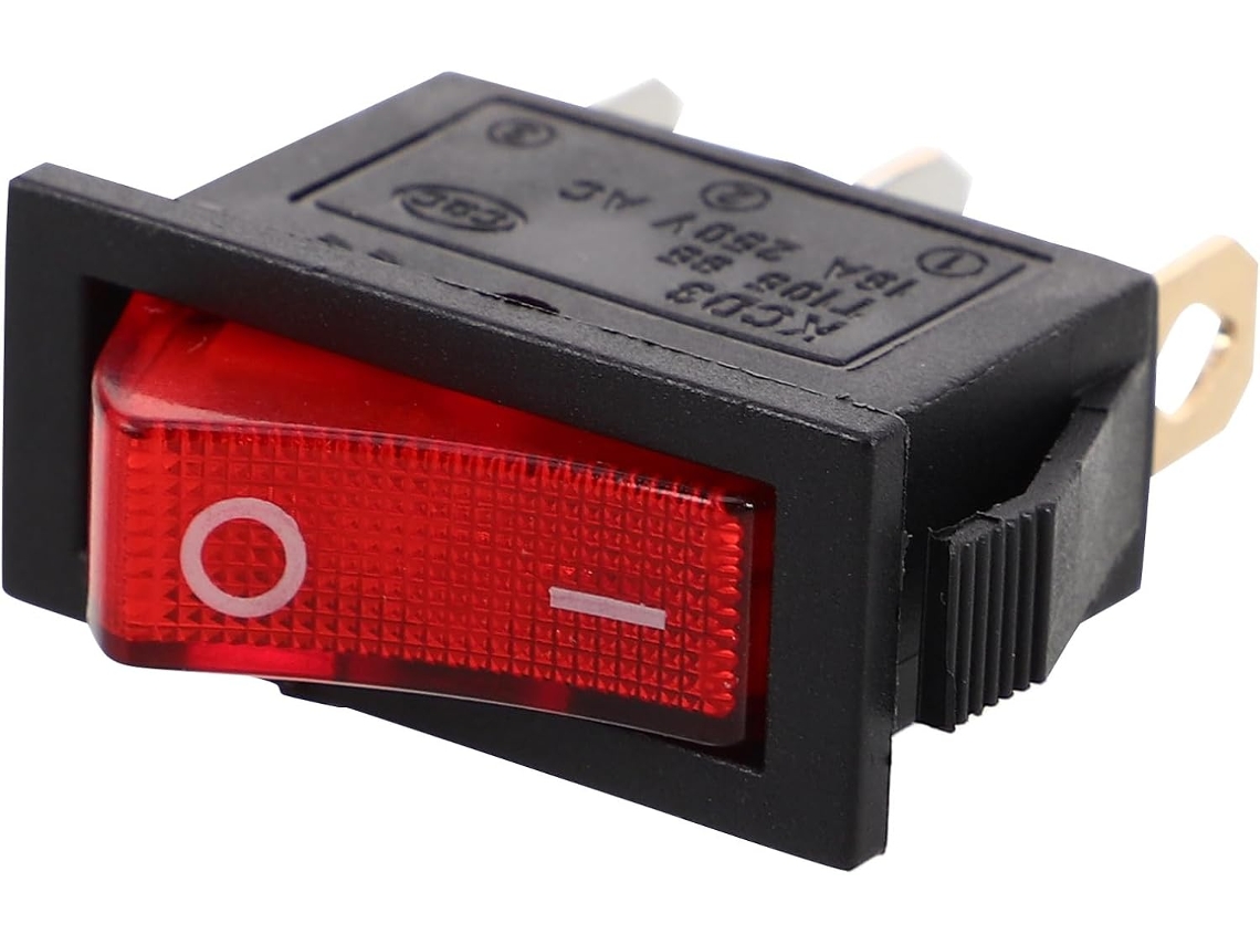 Pacote Com 5 Interruptores Basculantes Universais De 5000 W Com Luz Indicadora Vermelha, Botões Robustos Para Fogões Elé Gokoco