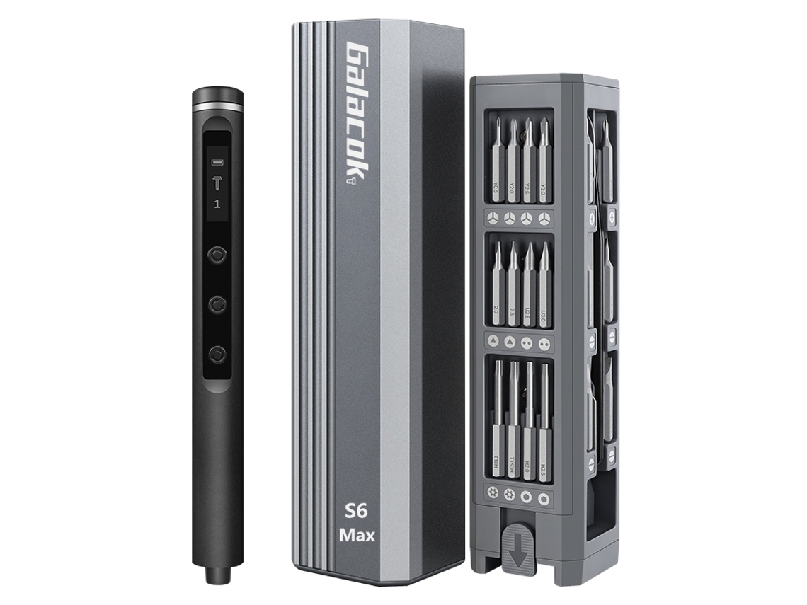 Conjunto de Parafusadeira Elétrica de Precisão, Inclui 42 Acessórios Magnéticos e 5 Configurações de Torque. MDUG