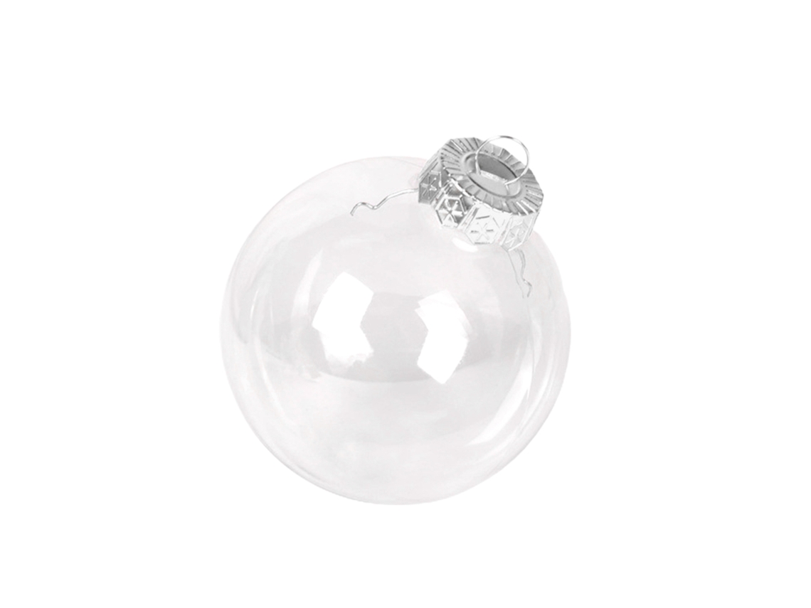 Enfeite De Natal Laxiscreed De Plástico Transparente De 6cm Para Árvores E Varanda Com Pegador Prateado