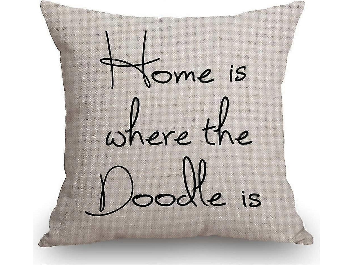 Casa É Onde O Rabisco Está Capa De Almofada Decorativa De Algodão E Linho Para Home Office Almofada De Sofá 18x18 Polegadas