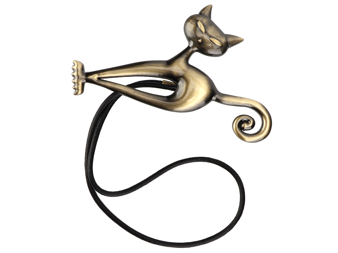 Aro De Cortina Magnético Gato Fofo Para Janela Bronze