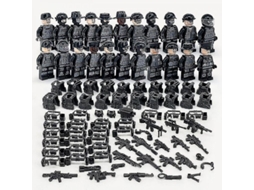 2026 22pcs Brinquedo Mini Figura Polícia Swat Preta Boneco Montável Presente para Crianças Bsu
