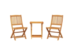 Maison Exclusive - 3 Pcs Conjunto Jantar Dobrável P/ Jardim Madeira Acácia Maciça