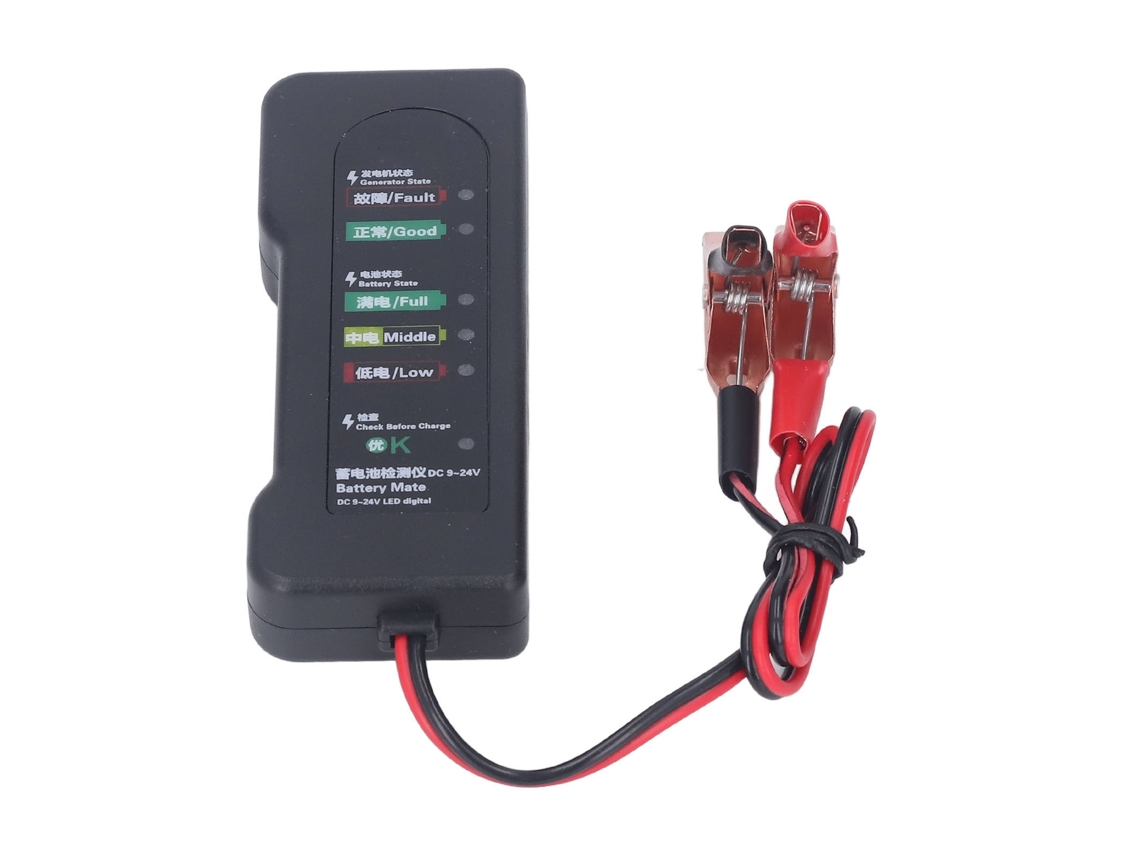 Laxiscreed Testador De Bateria De Carro 12v Com Clips E Led Para Diagnóstico Rápido