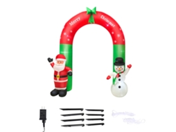 Arco inflável de natal 2,4m com boneco de neve e luzes S/MARCA