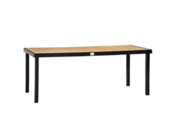 Mesa de Jardim Alumínio e Plástico Cor Cor de Madeira Natural 190x90x74 cm Outsunny