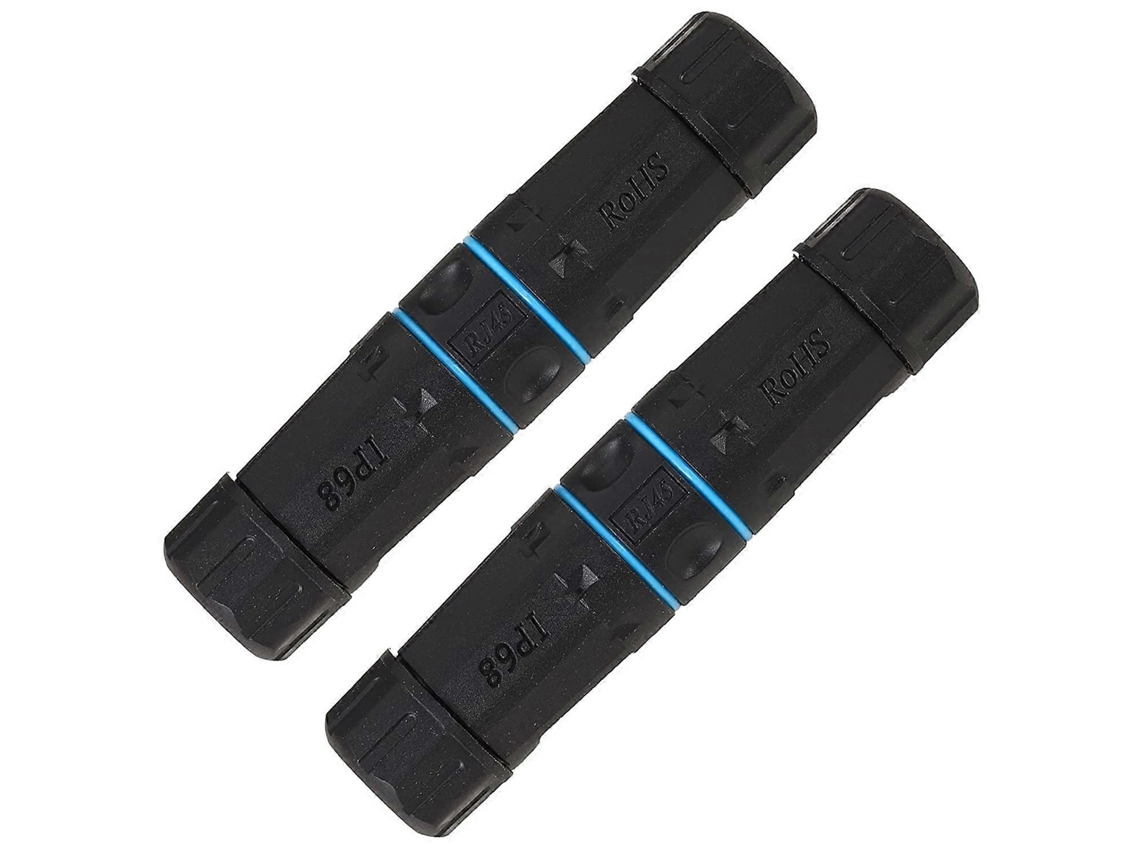 Pacote Com 2 Conectores Rj45 Blindados, À Prova Dágua Ip68, Cat5/5e/6, 8p8c, Ethernet Lan, Fêmea Para Fêmea, Adaptador De Rede Us-aquaforge