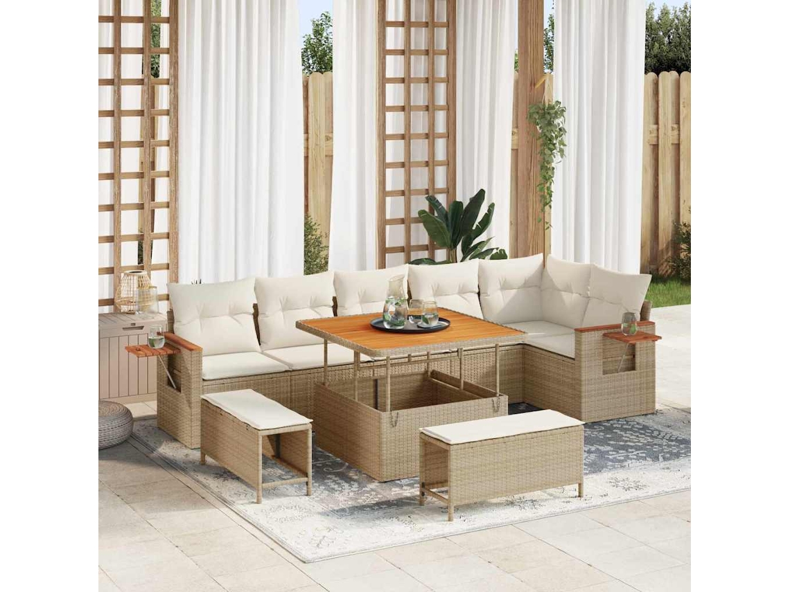 Vidaxl Conjunto De Sofá De Jardim 11 Unid. 9-número De Lugares