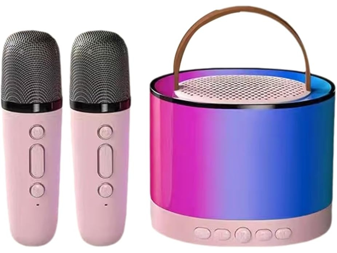 Mini máquina de karaokê com microfones SFUSHOS