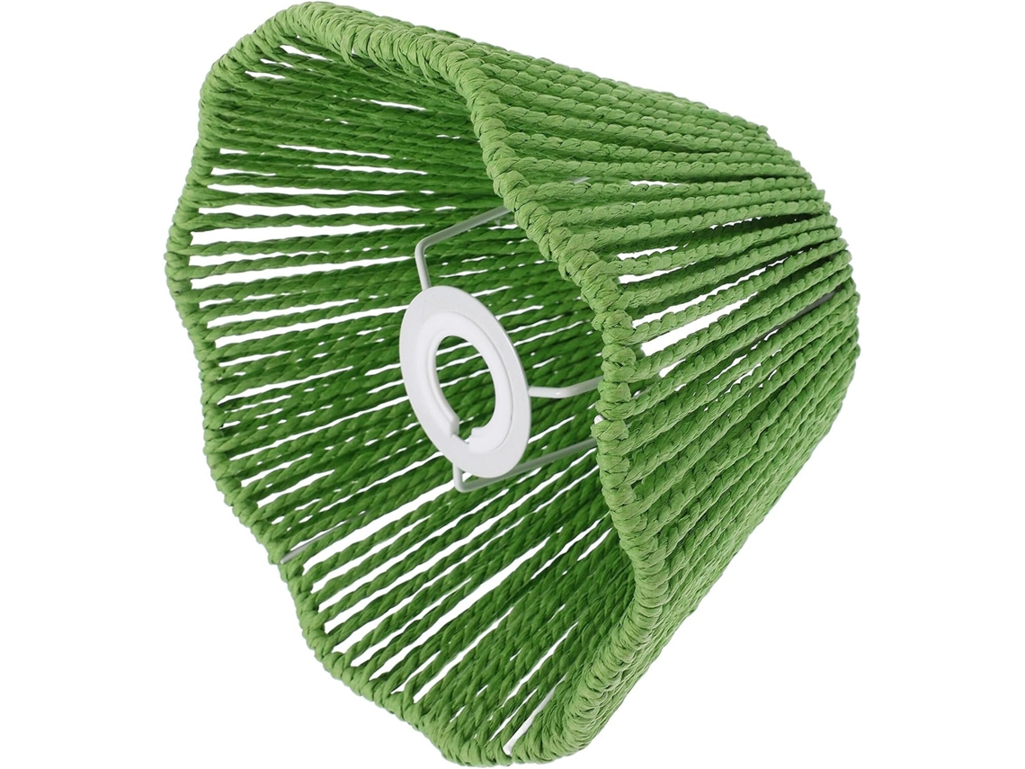 Cordão de Papel Trançado Verde, Decorativo e Leve, Compatível com Luminárias de Mesa e de Cabeceira. SFUSHOS