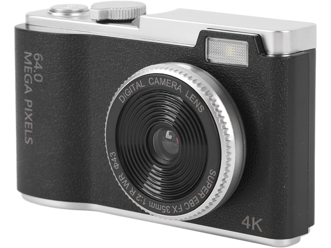 Câmera 4K, 64MP, CCD, zoom de 16x, tela IPS de 2,4 polegadas (32GB)