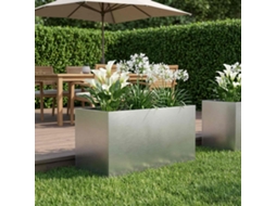 Vidaxl Vaso De Jardim Prateado 100 X 50 X 50 Cm Aço Inoxidável