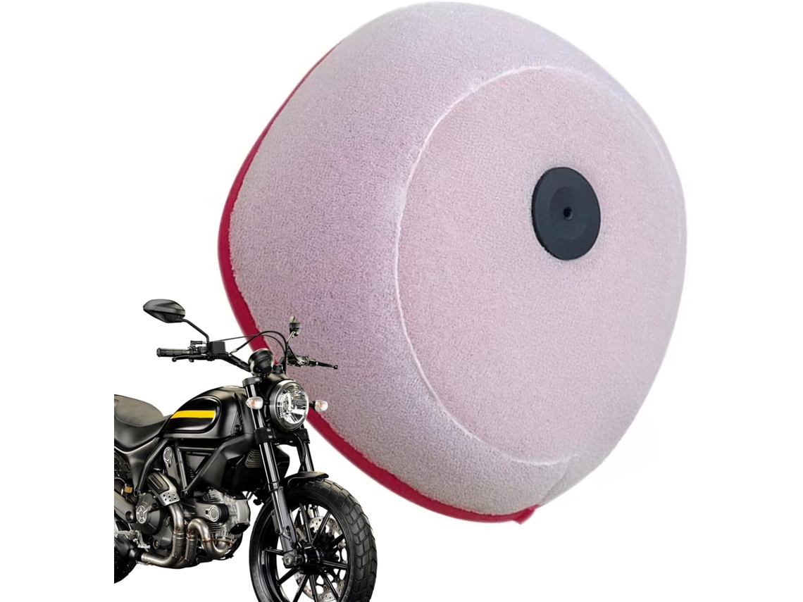 Filtro de ar para motocicleta com espuma para substituição e filtragem.