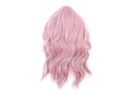 Lc210 1 Peruca Curta Ondulada e Cacheada Rosa Pastel Bob Sintética para Cosplay e Fantasia Feminina TAISHENGDA