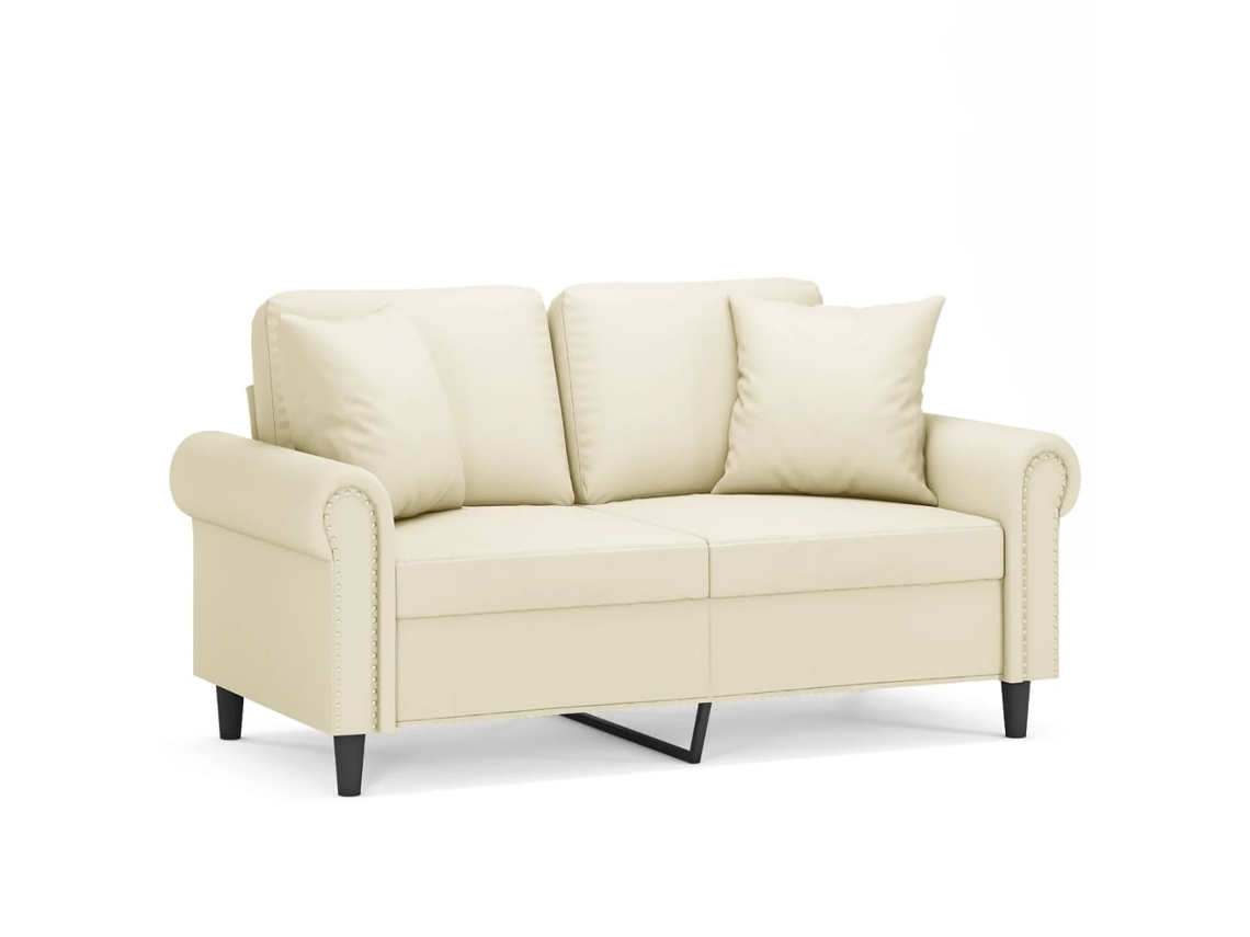 2-seater Sofa, 2-seater Sofas Vidaxl Creme Couro Artificial (n/a)