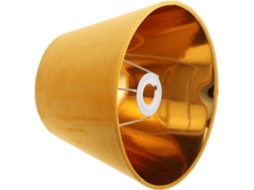 Abajur Forrado com Tecido Dourado, Leve e Compacto, Acessório Decorativo para Sala de Estar, Ideal para Presente. SFUSHOS