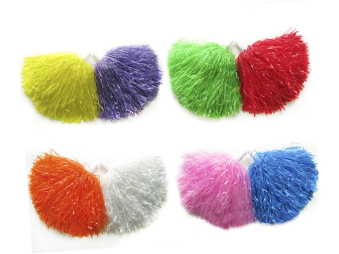 Conjunto De 8 Pompons Leves De Pe Para Cheerleading Com Cabo, Acessórios Para Equipe.