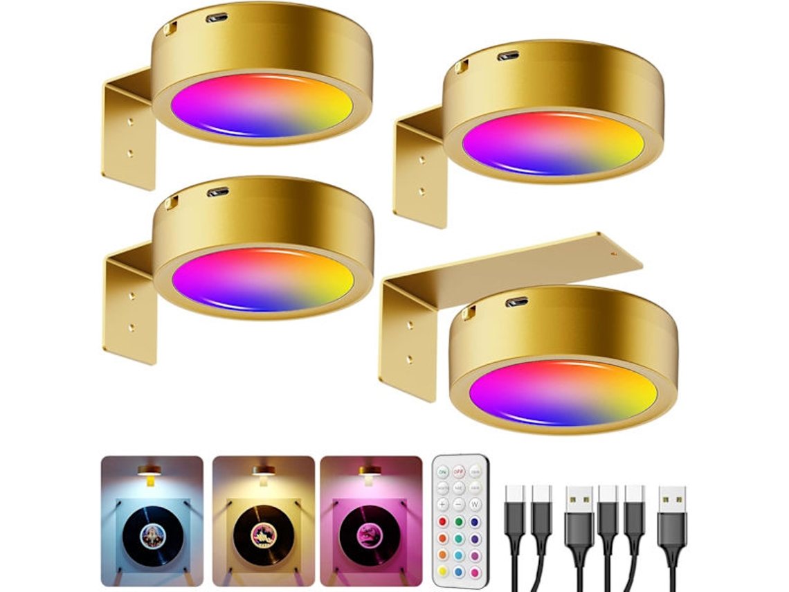 Luminária De Parede Led, Acabamento Dourado, Recarregável, Usb, Alimentação Por Bateria, Para Quarto, Corredor, Escadas, Sala Ou Casa De Banho