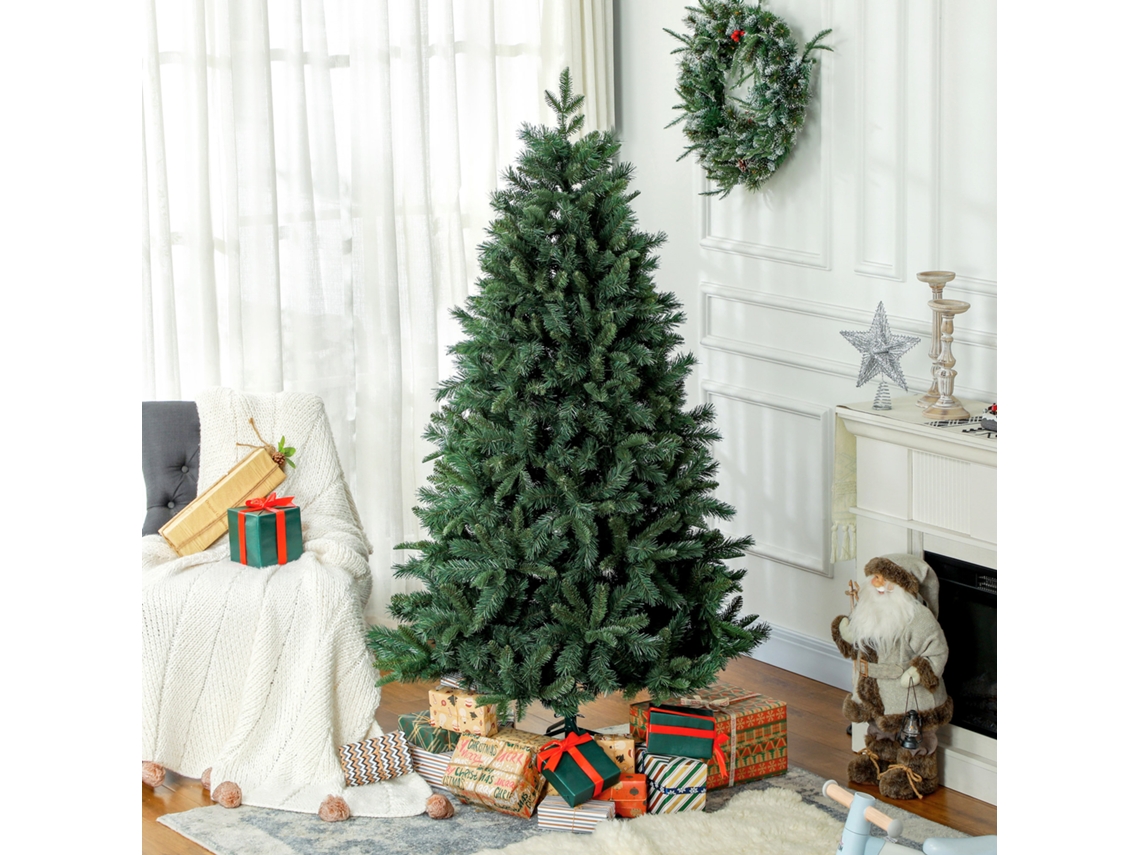 Árvore De Natal Artificial 180 Cm Com 1061 Ramos E Base Em Metal, Verde