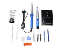 Kit de Ferro de Solda Térmico Externo 60w com 14 Peças e Alça Plástica
