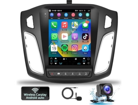 Autorrádio Multimédia Carplay Para Focus Mk3 2012-2018 -ibeafily- 9,7 Polegadas Android 13 Wifi Com Gps, Câmara Traseira