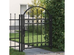Vidaxl Portão De Cerca Assen Com Topo Arqueado, Aço, 102x125 Cm, Preto
