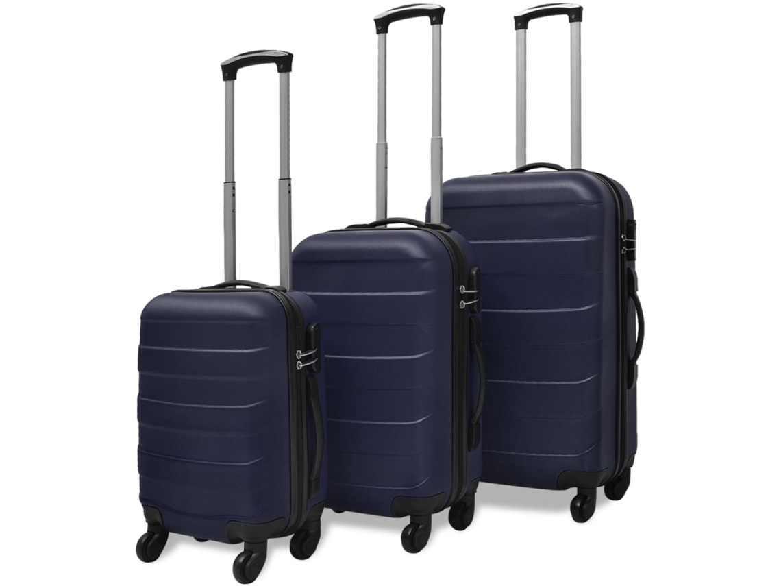 Conjunto de 3 Malas de Viagem VIDAXL Azul (45.5x30x20cm)