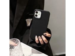 Capa Para Iphone 17 Pro Com Textura De Couro, Preta E Elegante, Em Silicone.