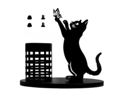 Gato da Sorte Solar com Braços Móveis Rosa para Casa e Escritório | S/MARCA
