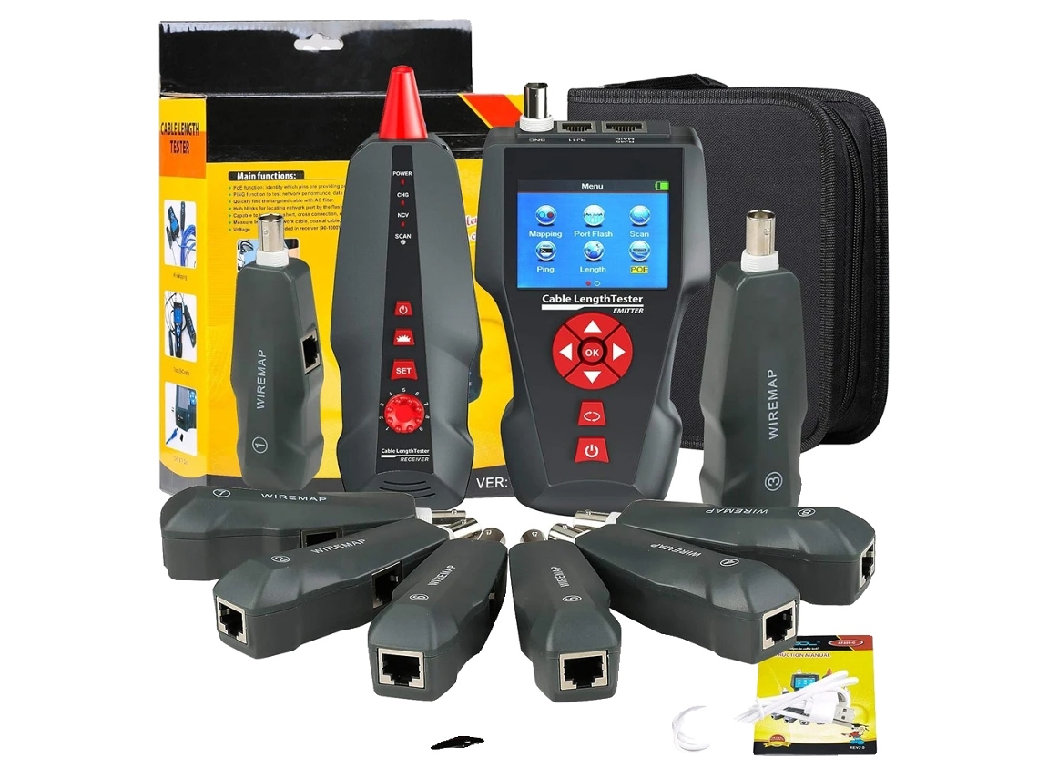 Testador De Cabo De Rede, Lcd De 2,8 Polegadas, 8 Adaptadores Remotos, Teste Multifuncional, Nf 8601w Oem