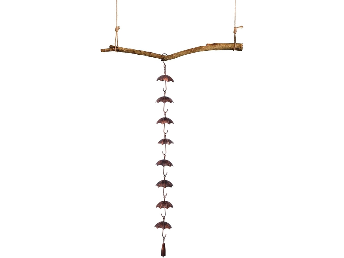 Correntes de Chuva Correntes Decorativas para Calhas, em Ferro com Acabamento em Cobre Antigo, com um Elegante Design CHABERLU