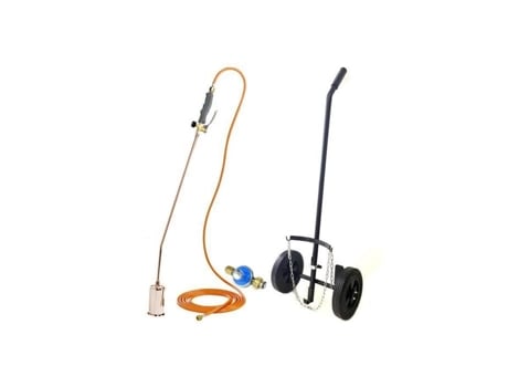 Capinadora Profissional Queimador de 60 Mm Mangueira de 5 M Regulador de Propano Carrinho de Rodas Inflado de 260 Mm KEMPER