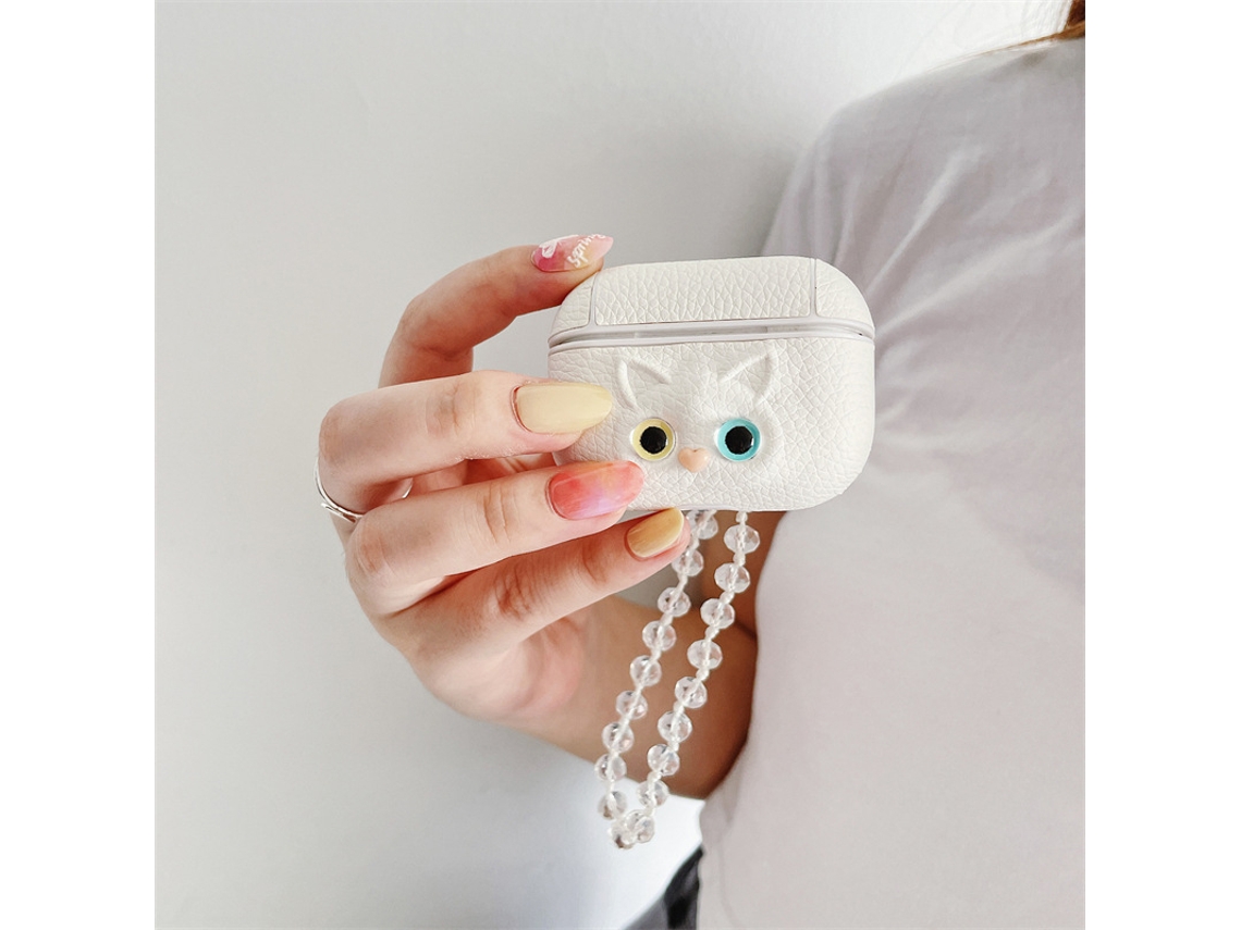 Capa para Airpods Skin stick Gato Preto e Branco Apple Geração 1/2 Exclusivo do Sudeste Asiático Azul EOOCOO (antichoque, Espessada)