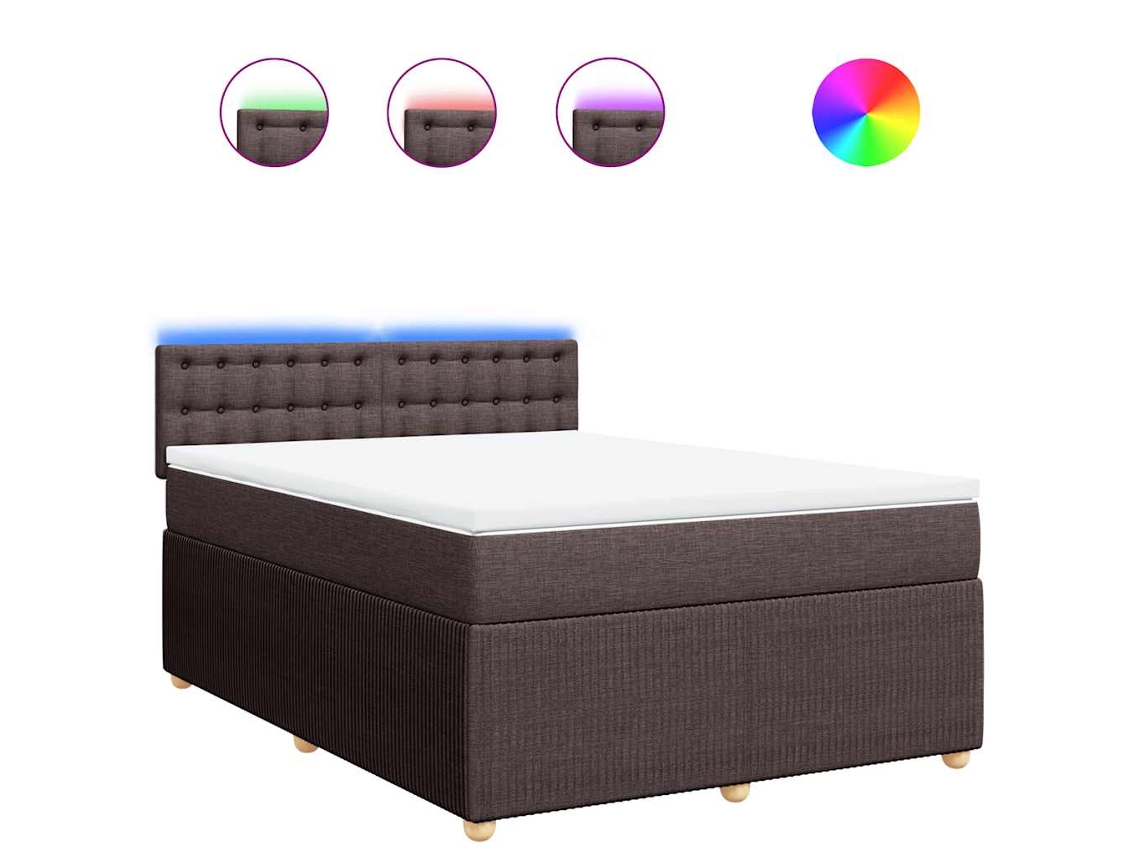 Conjunto 1 Cama Box Spring Vidaxl Marrom Tecido (200 X 160 X 100.5 Cm)