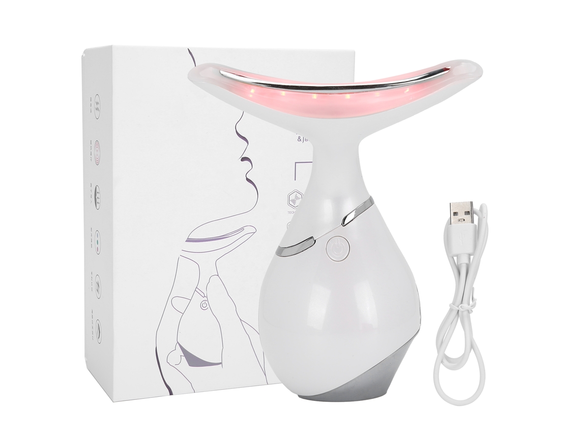 Massageador Elétrico De Pescoço Anti-rugas Para Lifting E Beleza Da Pele Com Vibração Micro E Luz Térmica De 45℃