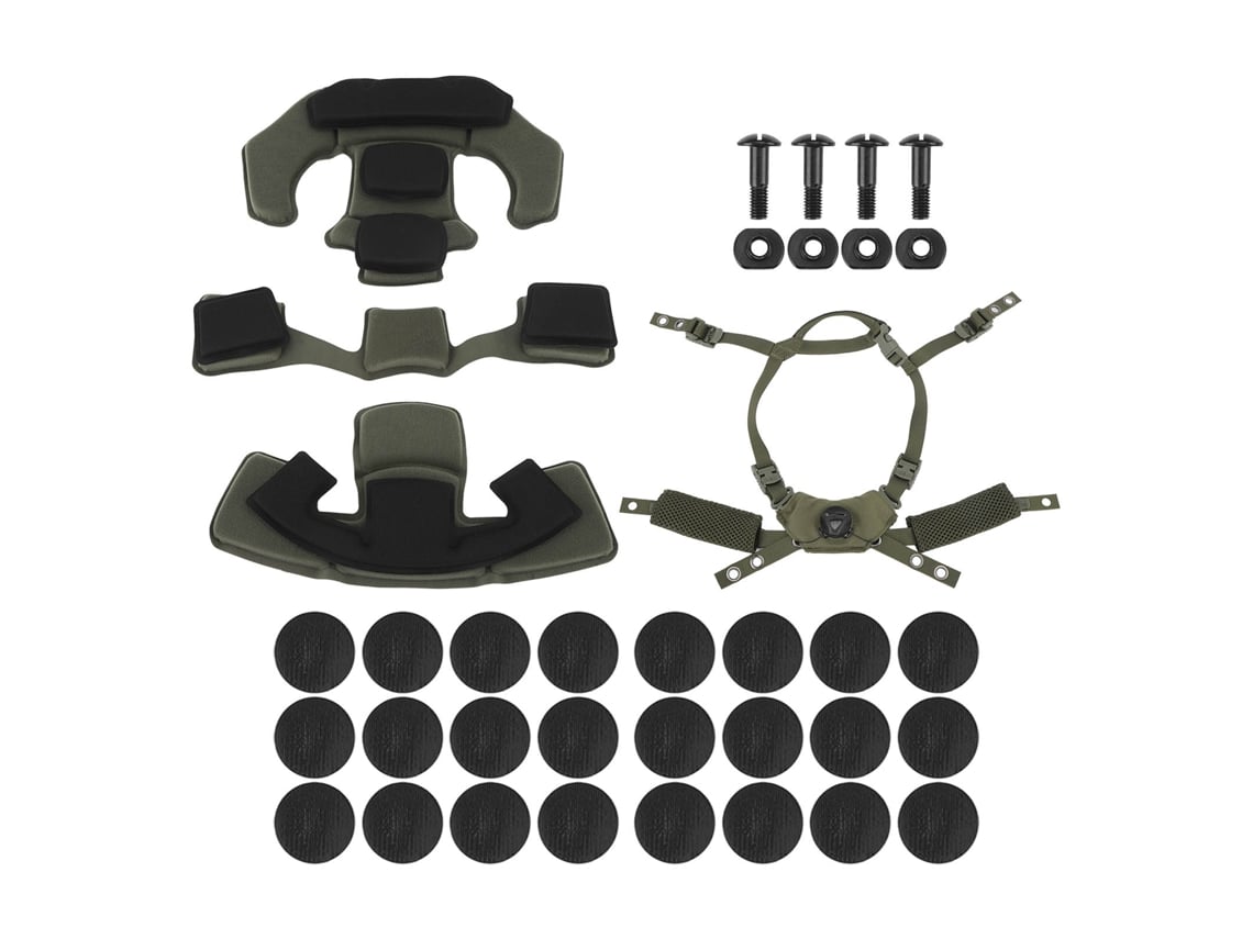 Conjunto de Forro para Casco, Espuma Nylon, Verde Exército S/MARCA