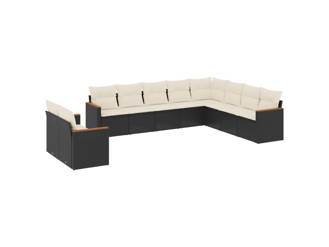 Garden Sofa Set, Garden Sofa Sets Vidaxl Preto Rattan / Vime (n/a)