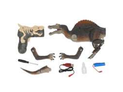 Brinquedo De Dinossauro Com Controle Remoto Modelo De Simulação Elétrico Mecânico Inteligente Com Luz Led Marrom Cinza