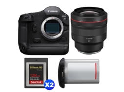 Eos R1 + Rf 85mm F/1.2 L Usm + 2 Sandisk 128gb Extreme Pro Cfexpress Type B + Canon Lp e19 + Ebook “20 Dicas para Fotos Que Impressionam” CANON