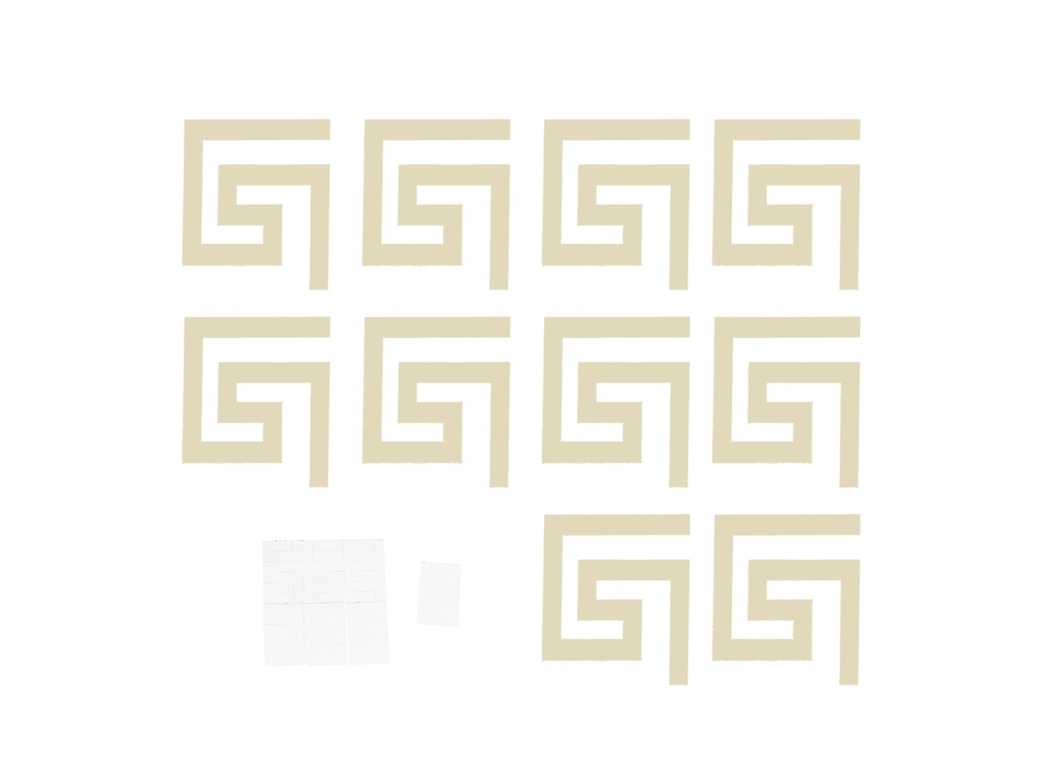 Sticker de Linha de Cintura DIY, Decorativo Moderno, Estéreo, Para Parede, Sala de Estar, Ouro | S/MARCA