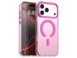 Capa Híbrida Para Iphone 17 Pro - Pc E Tpu Com Magsafe | Carregamento C-type | Candy Design - Vermelha