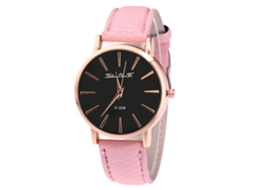 Relógio masculino Zhoulianfa F334-ma-6, estilo casual, com movimento de quartzo rosa e pulseira de couro PU.
