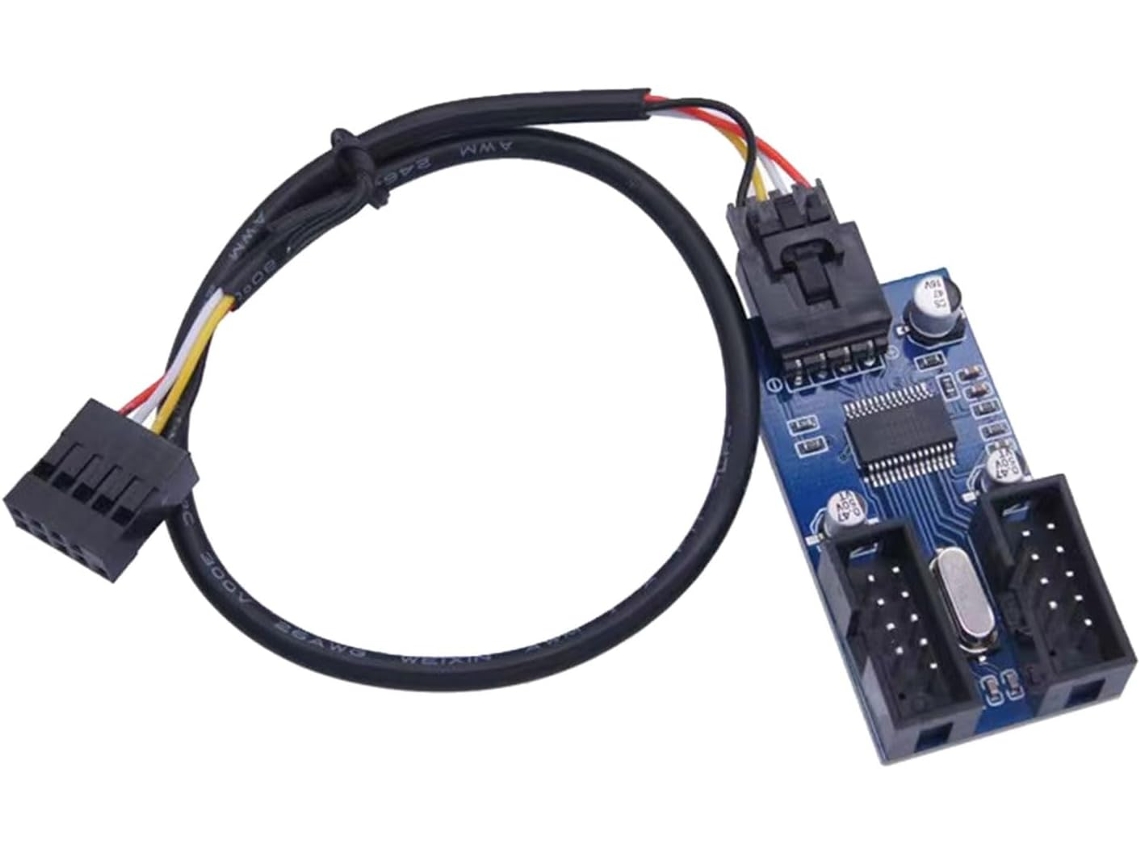 Hub De Extensão Conector Usb 9 Pinos Para Placas-mãe, Divisor Pinos,
