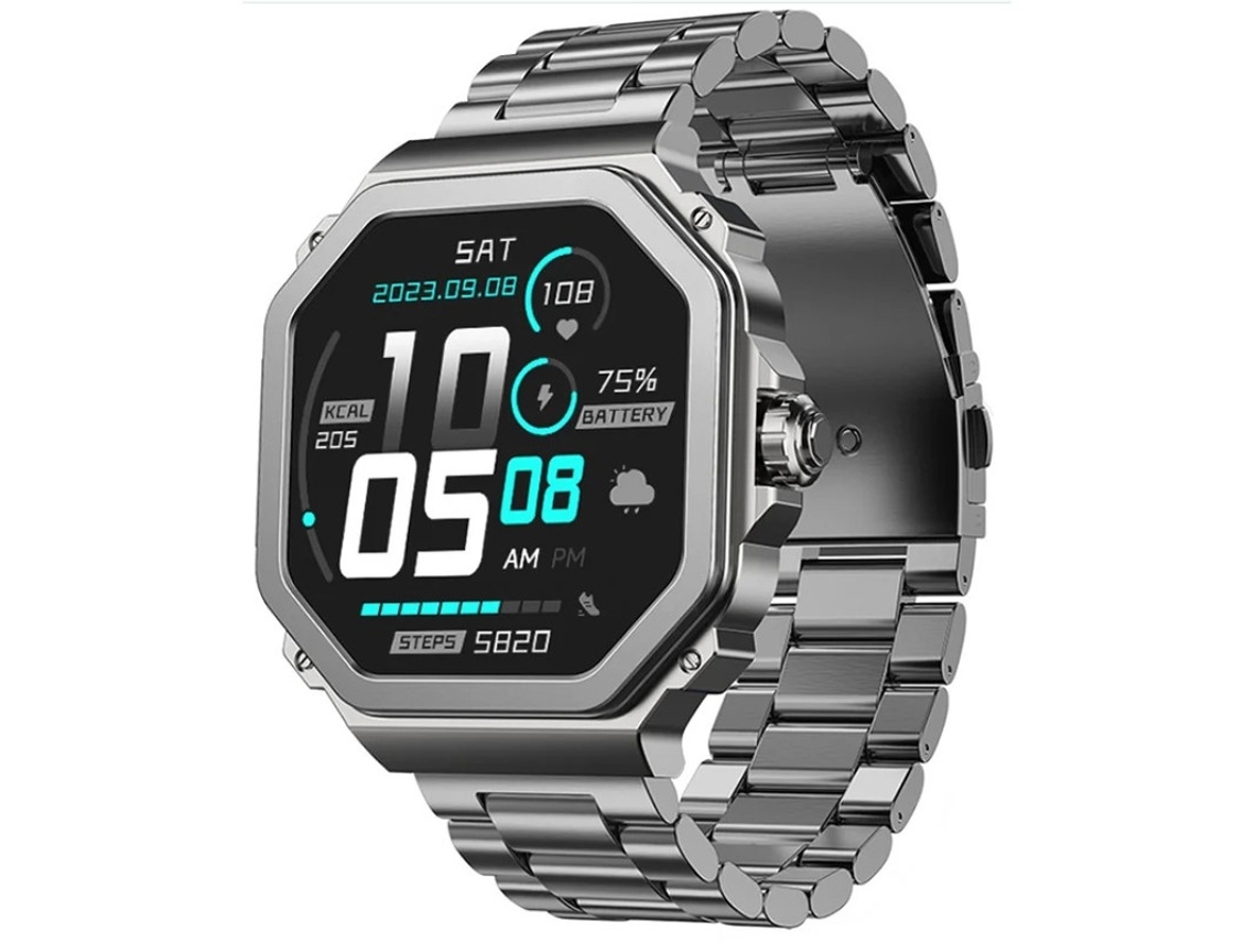 Relógio inteligente Bestvite AMOLED Bluetooth T63 de 1,43" com sensor de frequência cardíaca e oxigênio no sangue, mensagem push, modo multiesportivo, cinza