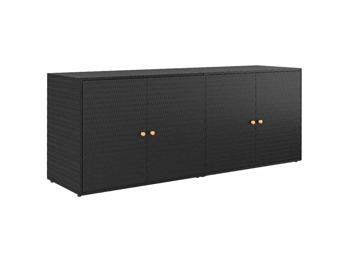 Arrumação De Jardim Vidaxl Preto Rattan / Vime (198x55.5x80 )