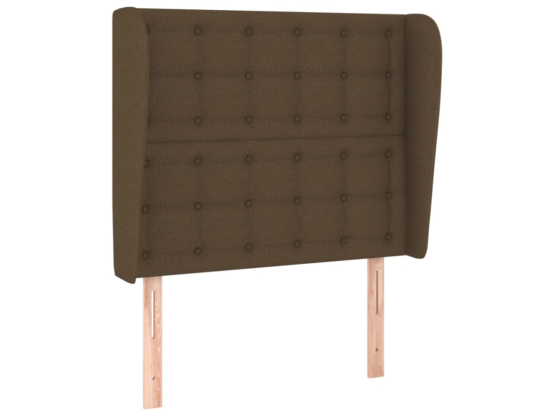 Cabeceira de Cama com Abas Tecido Castanho Escuro MAISON EXCLUSIVE (103x23x118 cm)