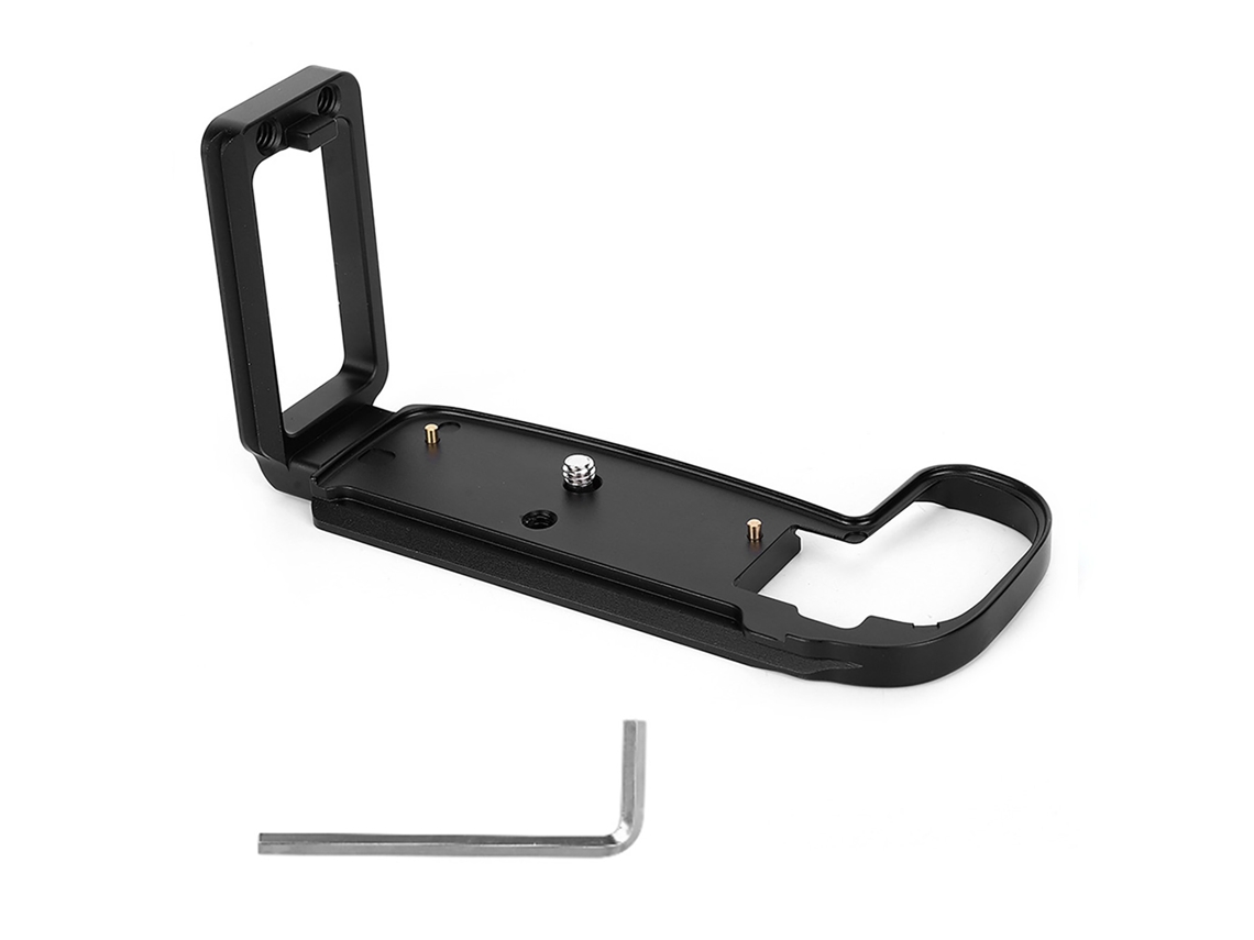 Placa L De Metal Com Liberação Rápida E Asa Para Câmera Mirrorless Canon Eosr Preta