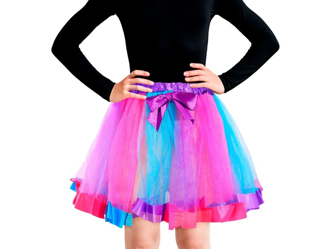 Tutu laço infantil multicolorido de 30 cm