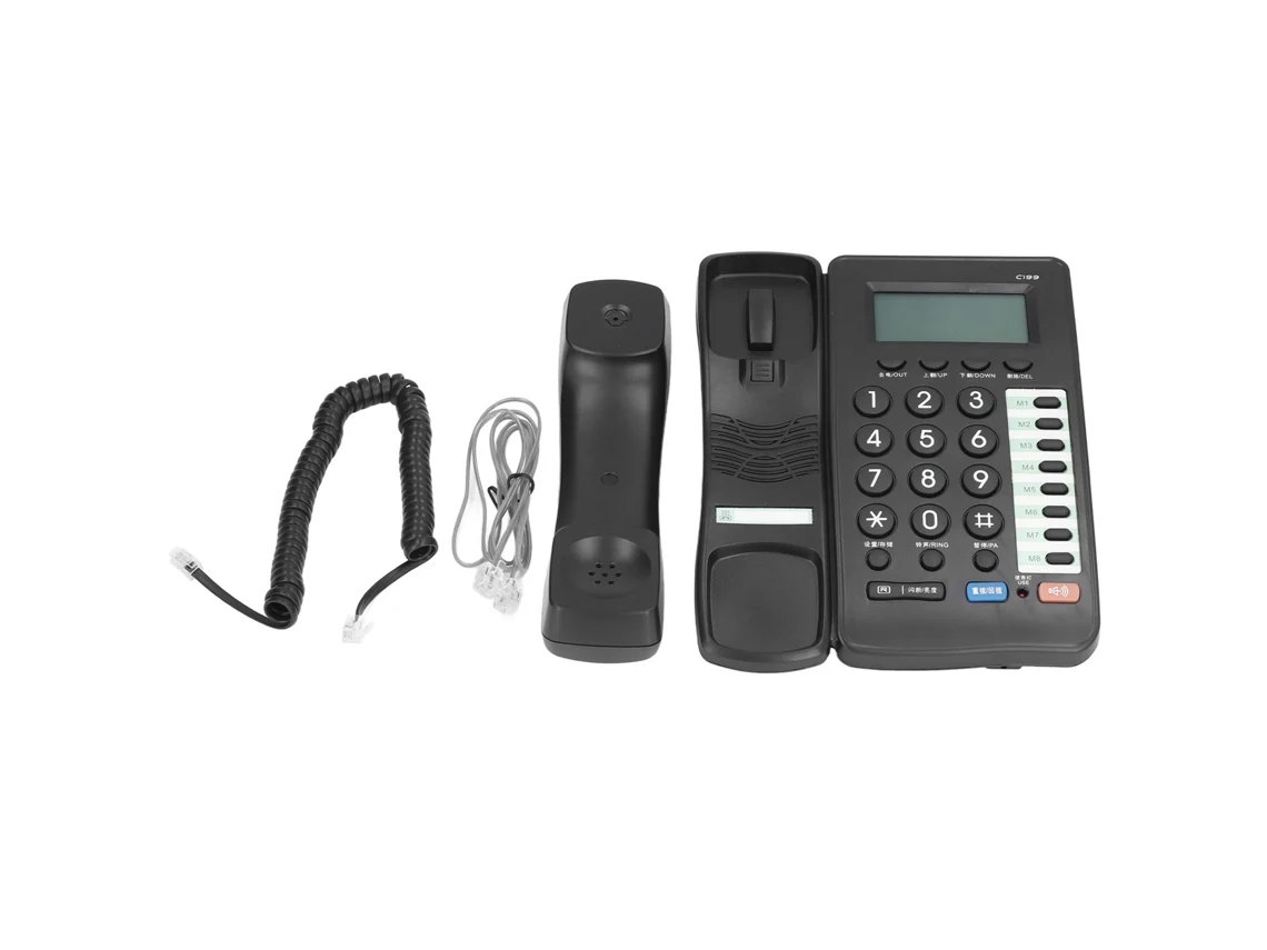Telefone Fixo Mali com Fio C199 para Casa e Escritório